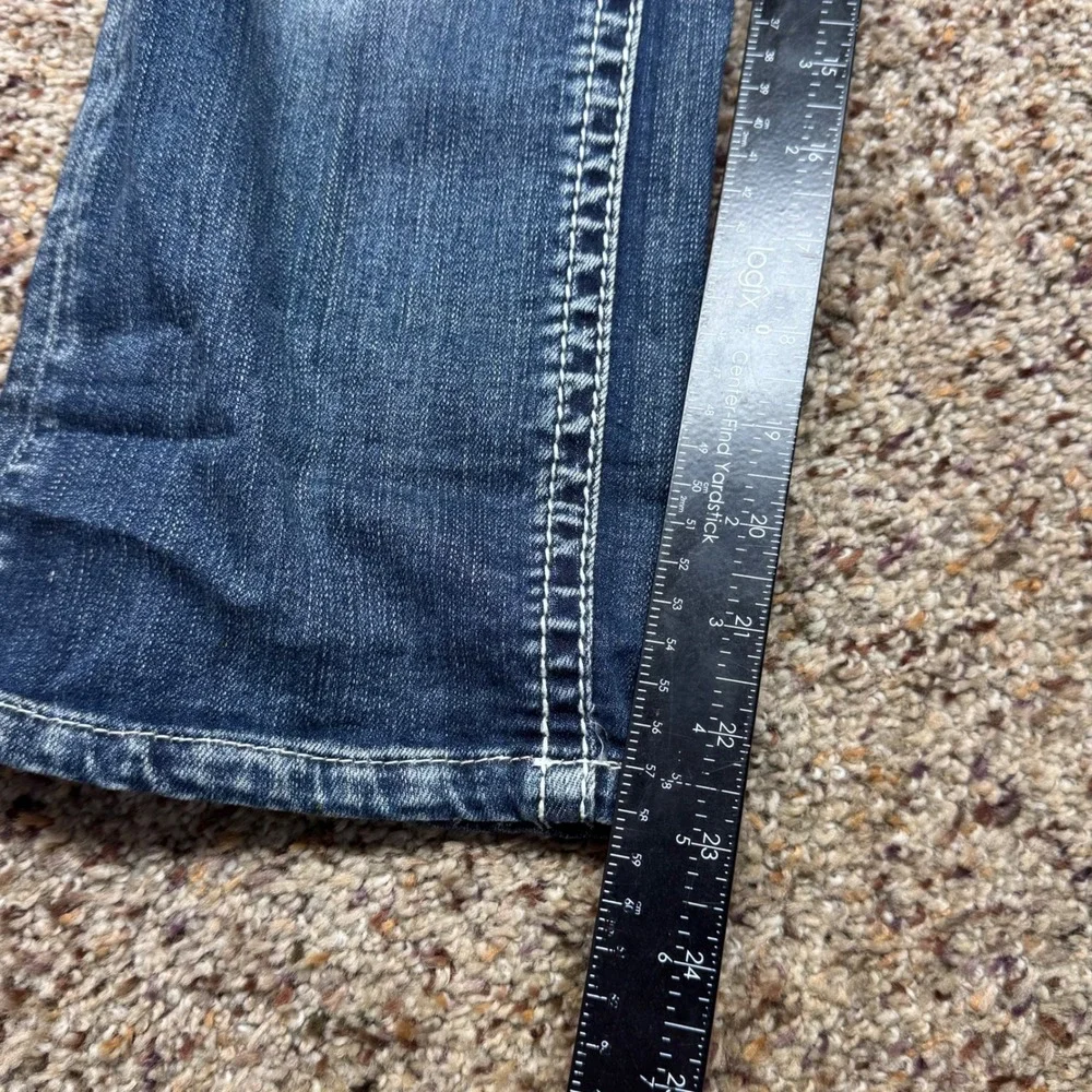 Grace in LA Easy‎ Fit Dark Wash Embellished Bootcut Jeans Size 28 Silver Bling